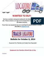 Wanted to Buy Bulletin - October 8, 2014