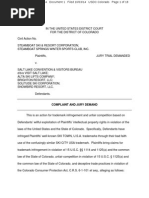Download Steamboat ski resort trademark infringement lawsuit against Visit Salt Lake Snowbird Alta Solitude Brighton ski areas over Ski City USA marketing campaign by jasonblevins SN242311384 doc pdf