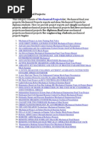 Download List of Mechanical Projects by sonalibara SN242315758 doc pdf