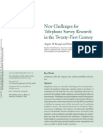 New Challenges For Telephone Survey Research in The Twenty-First Century