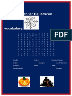 Halloween Wordsearch Puzzle Colour