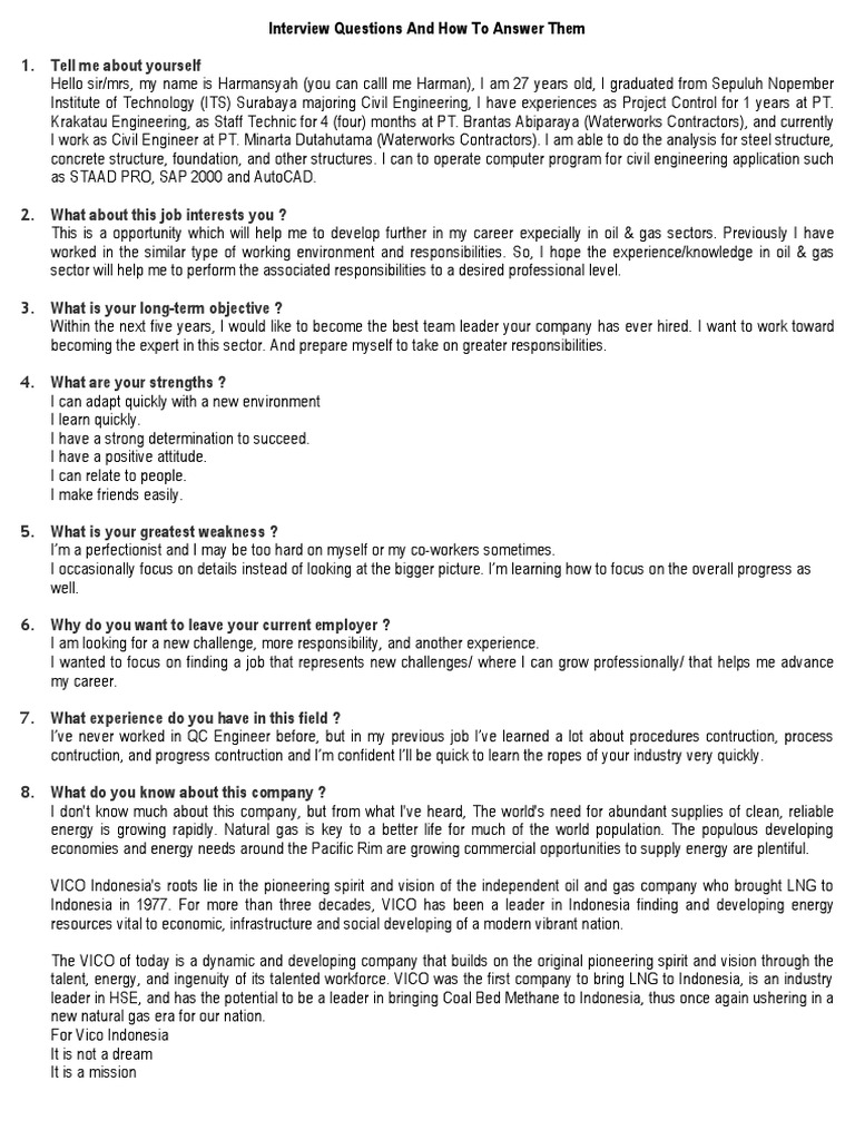 Interview Questions And How To Answer Them.docx Natural Gas