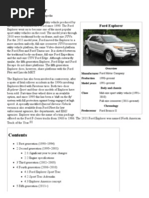 Ford Explorer Wikipedia The Free Encyclopediapdf Sport