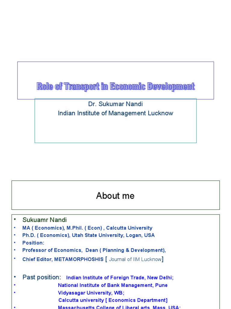 Role of Transportation in Economic Development | PDF | Public Transport ...