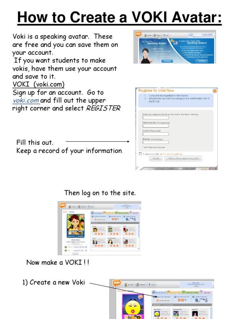 Create Your Voki Avatar Guide | PDF | Business