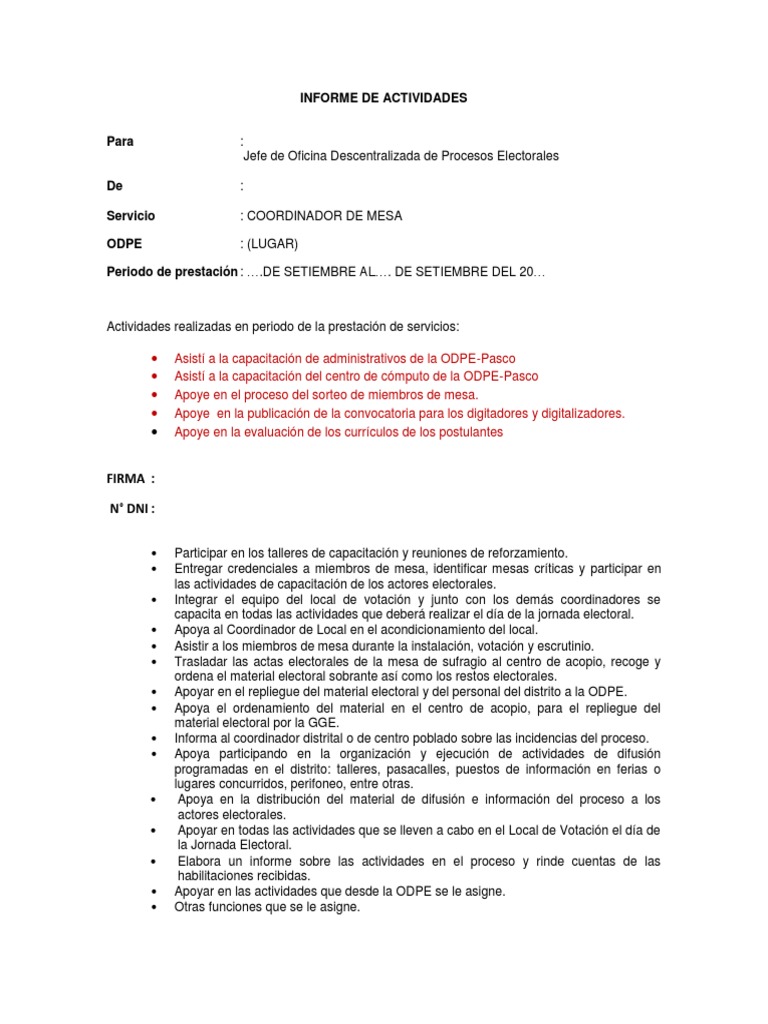 Modelo de Informe de Actividades CM PDF | PDF | Elecciones | Gobierno