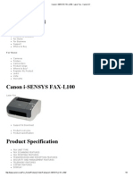Canon I-Sensys Fax-L100 - Laser Fax - Canon Uk