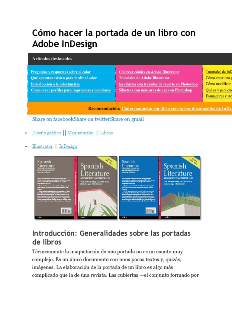 Cómo Hacer La Portada de Un Libro Con Adobe InDesign | PDF