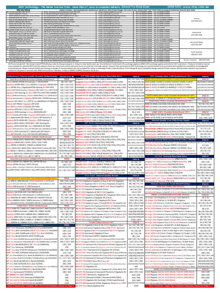 MSY Parts | PDF