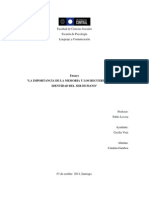 Ensayo LA IMPORTANCIA DE LA MEMORIA Y LOS RECUERDOS EN LA IDENTIDAD DEL SER HUMANO