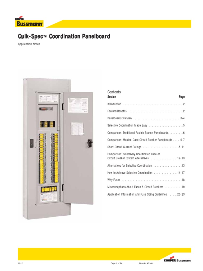 Cooper Bussman QuikSpec Coordination Panelboard Fuse (Electrical) Power Engineering