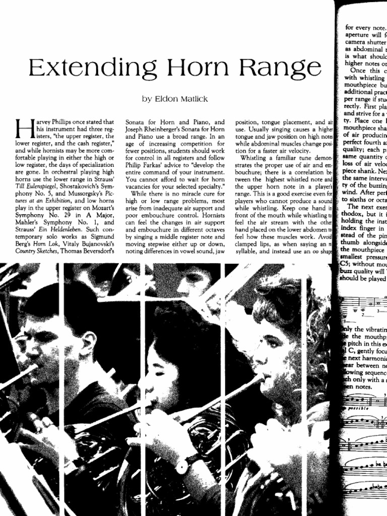 Extending The Horn Range PDF French Horn Pitch (Music)