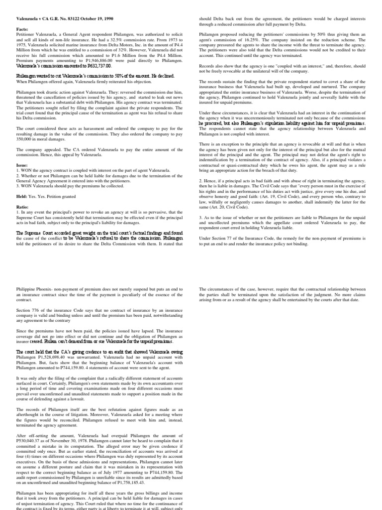 Valenzuela vs. CA G.R. No. 83122 October 19, 1990 DIGESTED