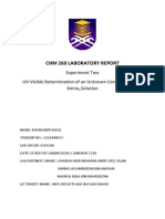 CHM 260 Report Exp 2 UV