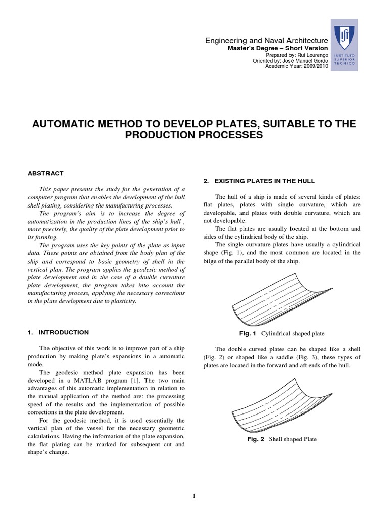 Automated Ship Plate Development Method | PDF | Deformation ...