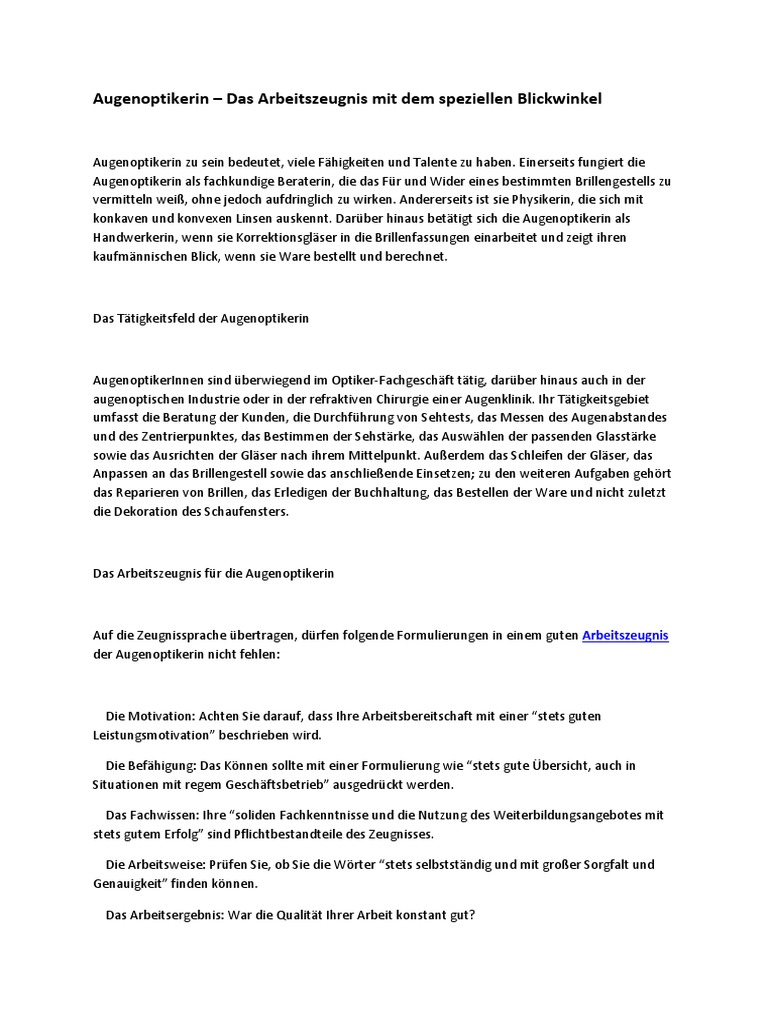 Arbeitszeugnis