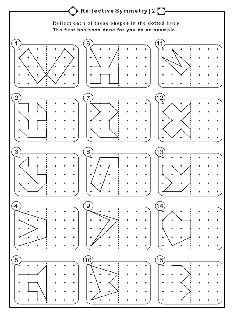 Reflective Symmetry Worksheet for KS2 | PDF