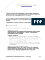 Istruzioni Curriculum Vitae CV