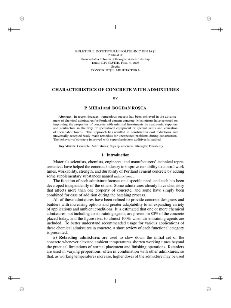 Characteristics of Concrete With Admixtures PDF | PDF | Concrete ...