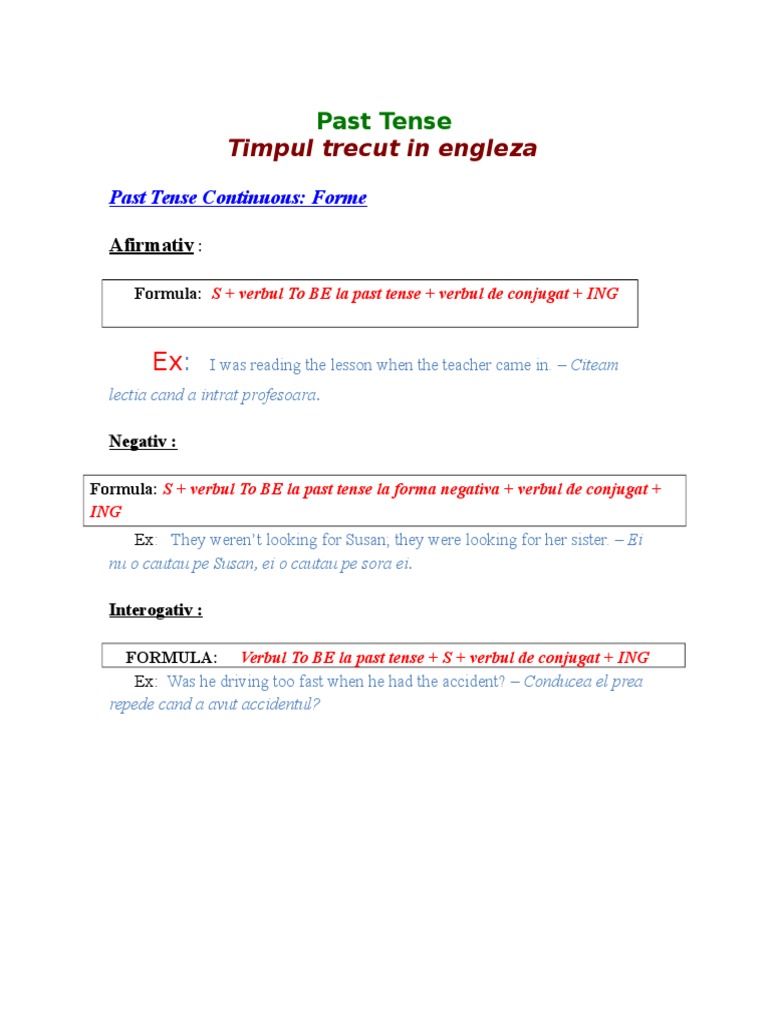 Understanding Past Continuous Tense | PDF | Language Arts & Discipline