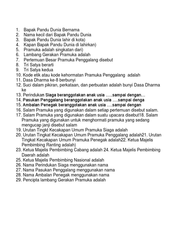 Soal Pramuka Docx