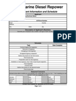 2013 Marine Diesel Repower: Applicant Information and Schedule