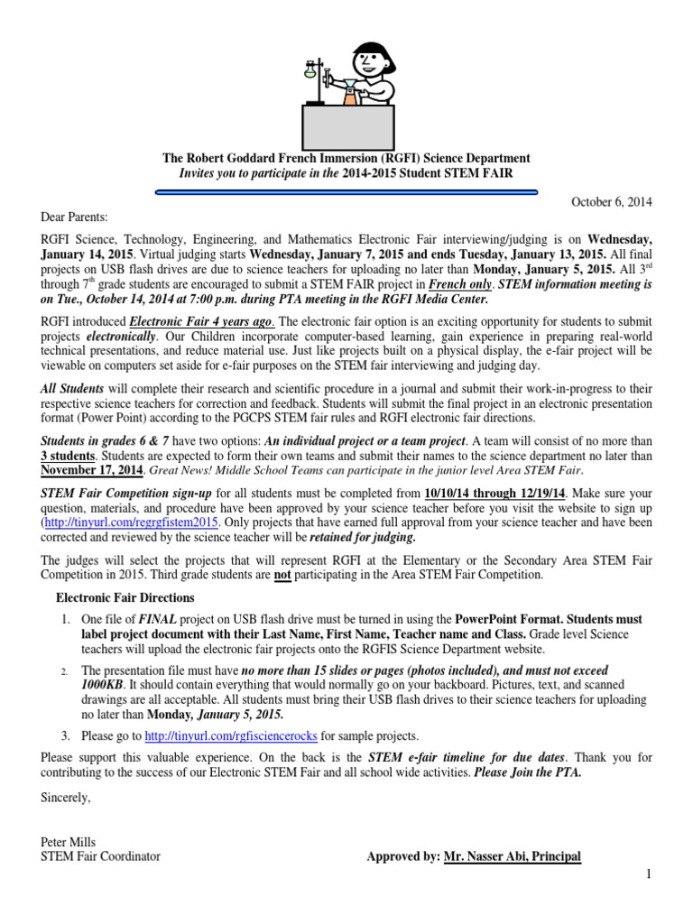 science fair announcement 20142015 Science, Technology, Engineering