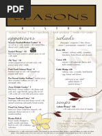 Seasons Bistro Menu FALL 2014