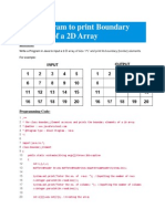Java Program To Print Boundary Elements of A 2D Array