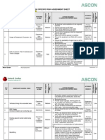 Excavation Risk Assessment Sheet