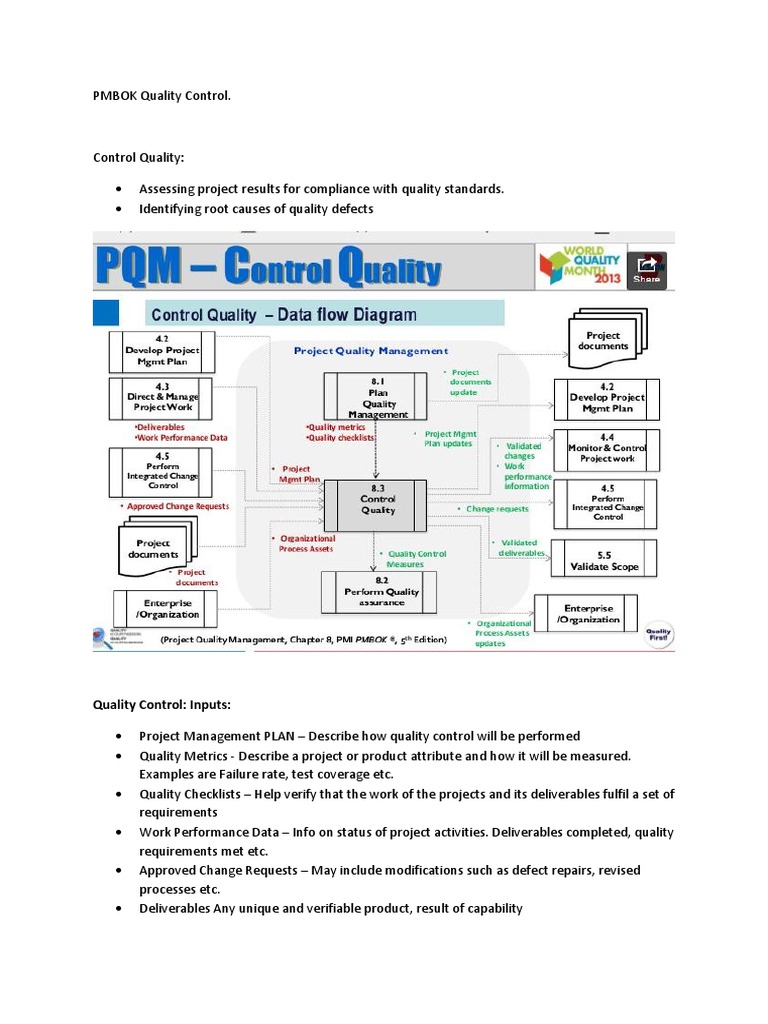 PMBOK Quality Control | PDF