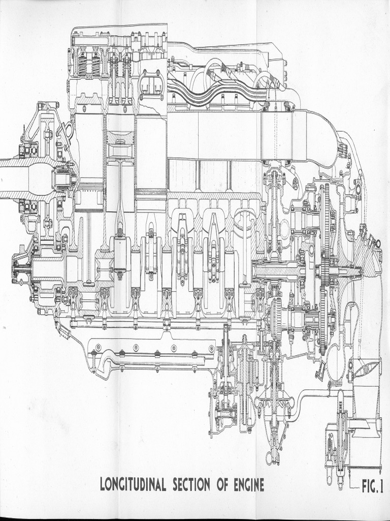 Rolls Royce Merlin Longitudinal Engine Section Figure 1 | PDF ...