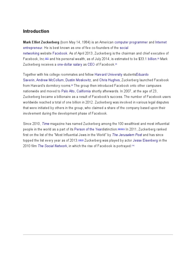 Mark Zuckerberg Pdf Mark Zuckerberg Facebook
