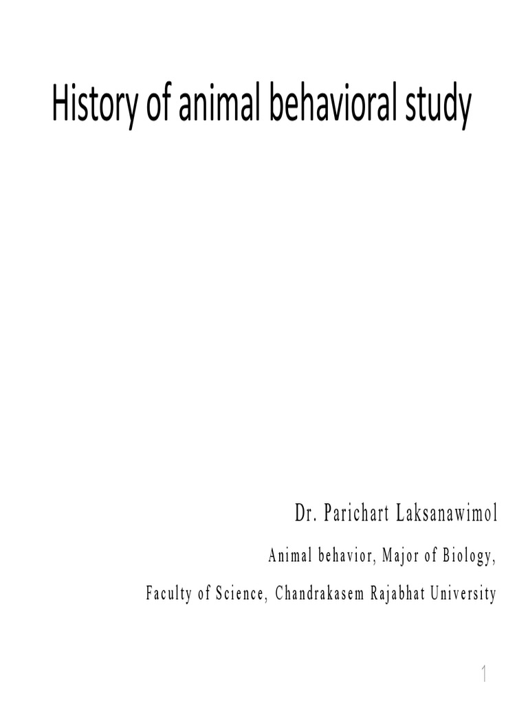 History of Behavioral Study (Week 2) | PDF | Ethology | Action (Philosophy)