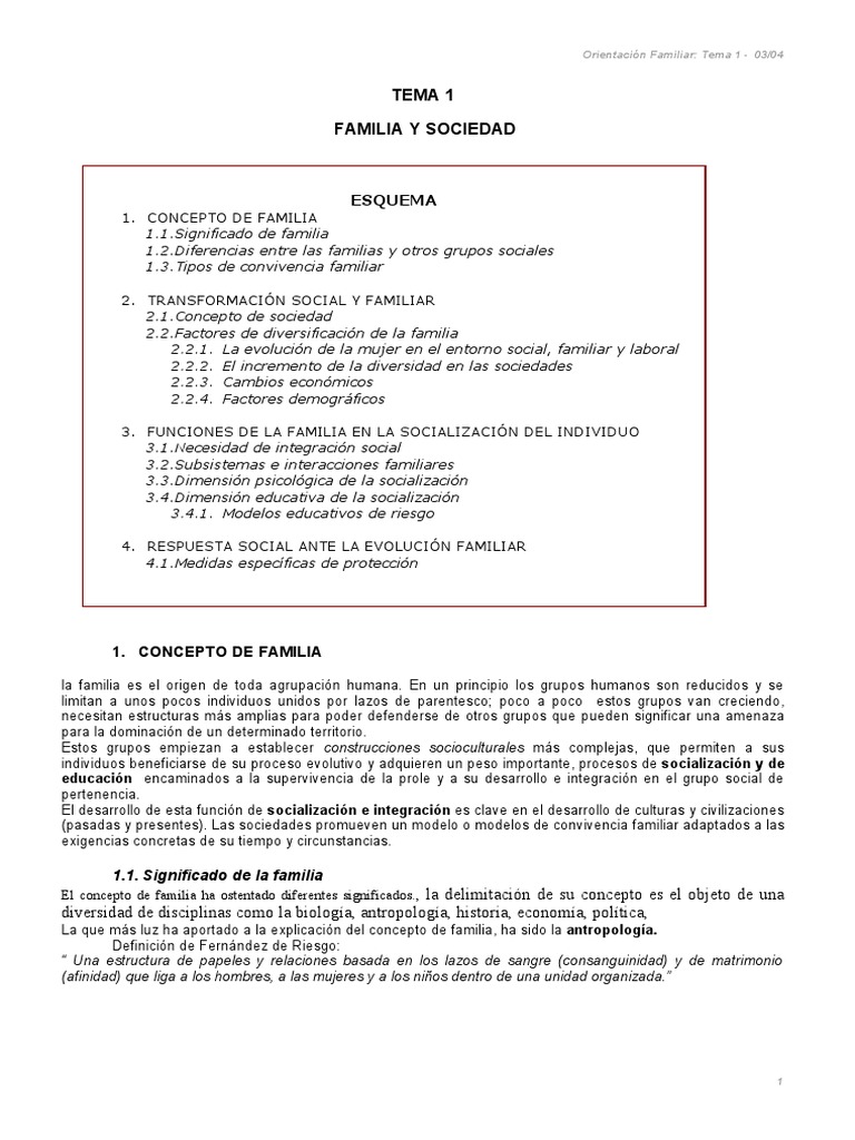 Familia y Sociedad PDF PDF Familia Sociedad