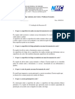 Exercicios de Usinagem PDF