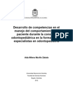 Desarrollo de Competencias en e Lmanejo Del Comportamiento Del Paciente Durante La Consulta Odontopediatrica en La Formacion de Especialistas en Odontopeidatria PDF