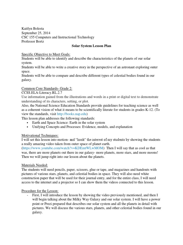 Edu Csc 155 Computers Class Stargazing Lesson Planets
