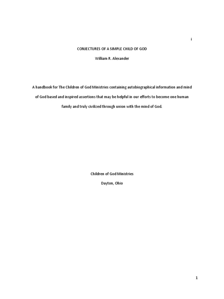 Conjectures of A Simple Child of God | PDF | Spirituality | God