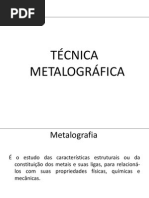 Tecnica Metalografica