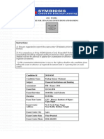 Instructions:: 2011 PGDBA Hall Ticket For Financial Institutions and Banking