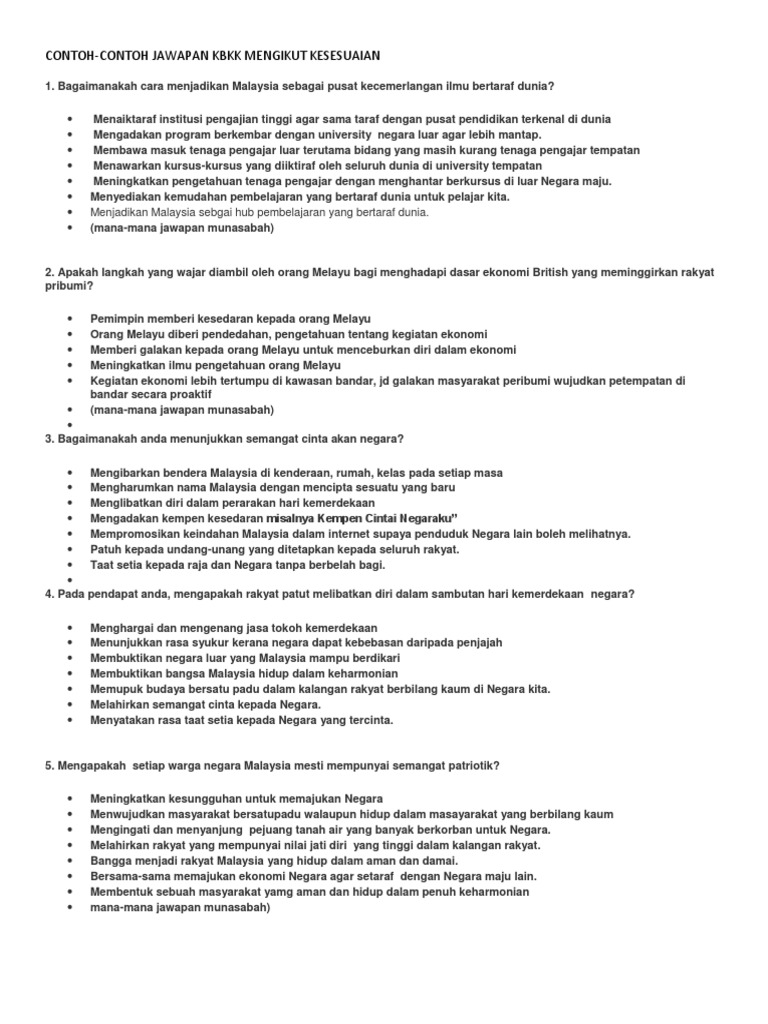 Jawapan Kbkk Sejarah Pdf