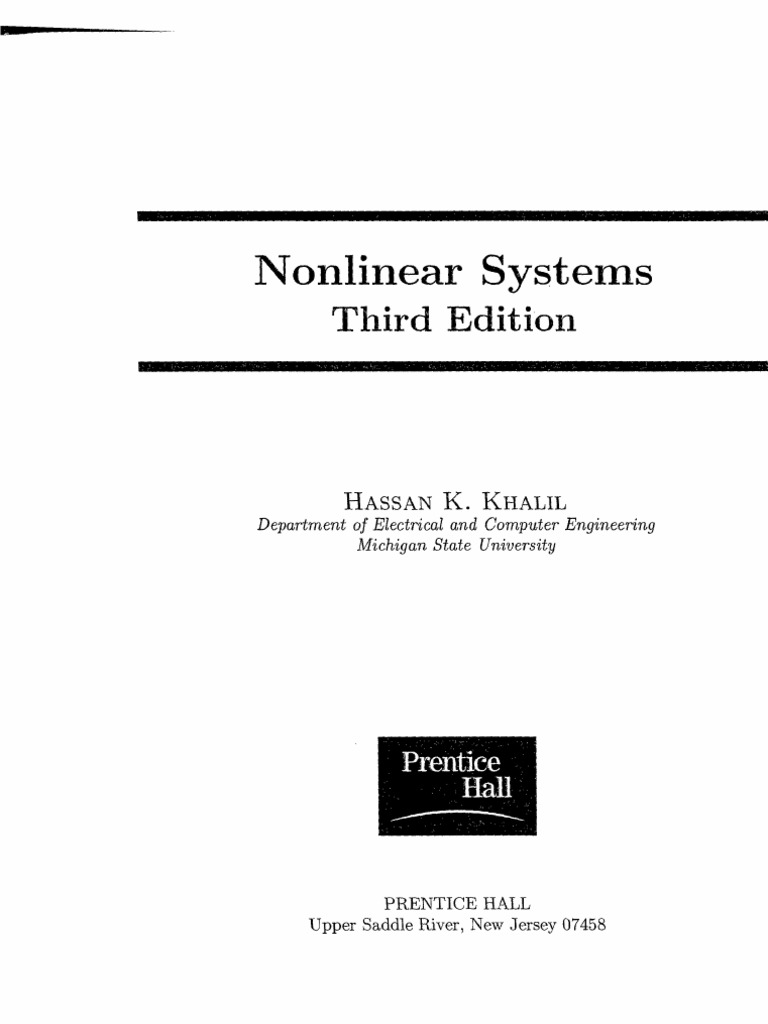 Hassan K. Khalil) Nonlinear Systems (3rd Edition) PDF | PDF 
