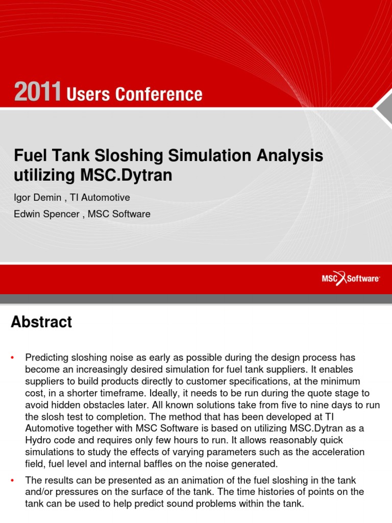 Fuel Tank Sloshing Simulation Insights | PDF | Simulation | Mechanical ...