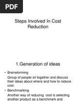 Cost reduction