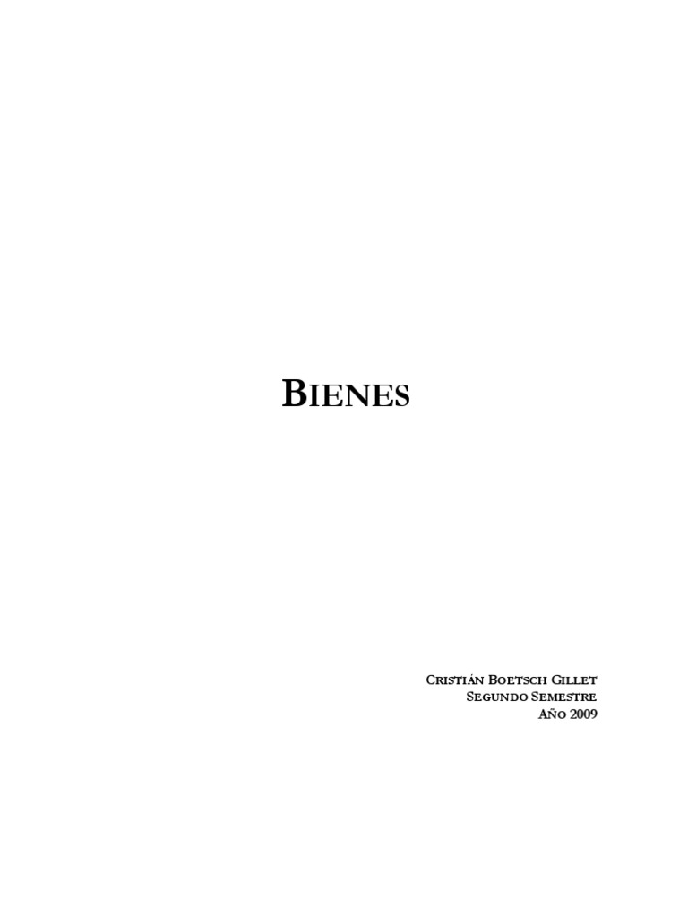 01 Bienes (Boetsch) PDF | PDF | Posesión (Ley) | Propiedad