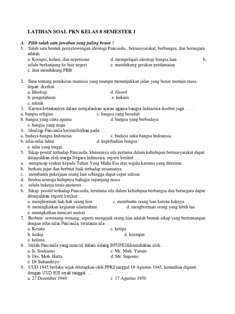 Soal essay pkn kelas 8 semester 2 Guru K13 Soal Essay Soal essay pkn kelas 8 semester 2 Guru K13 Soal Essay