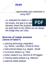 Needs Analysis: "Analysed Opportunities and Constraints in