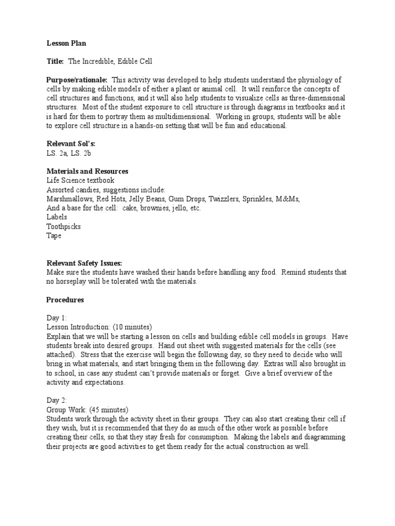 Prior Knowledge Lesson Plan | Cytoplasm | Cell Nucleus