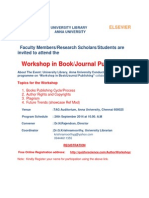 Workshop in Book/Journal Publishing: Faculty Members/Research Scholars/Students Are Invited To Attend The